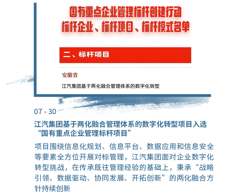 7月30日Ag亚洲集团基于两化融合治理系统的数字化转型项目入选“国有重点企业治理标杆项目”
